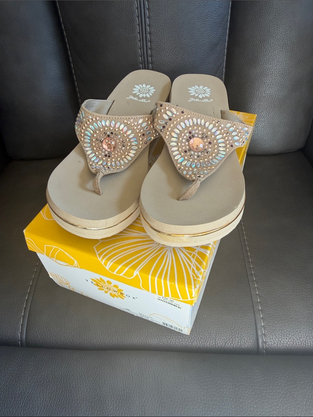 Yellow Box Sailina Sandals NWT